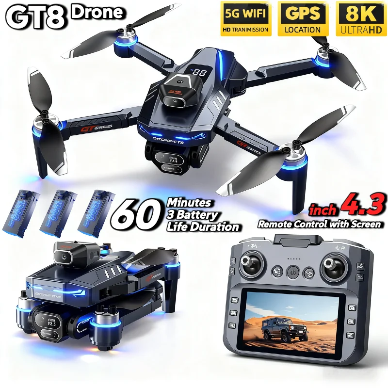 Caliente para LSRC GT8 Drone 4 - Fpv Brushless Rc Drone 4K reseña y precio