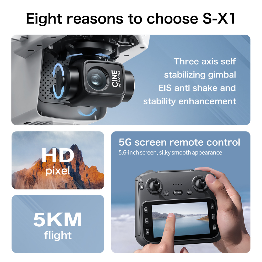 Dron GPS S-X1 Original con Cám - Fpv Brushless Rc Drone 4K reseña y precio